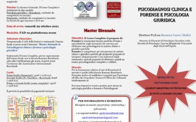 MASTER BIENNALE . Psicodiagnosi clinica e forense e Psicologia Giuridica – 2021